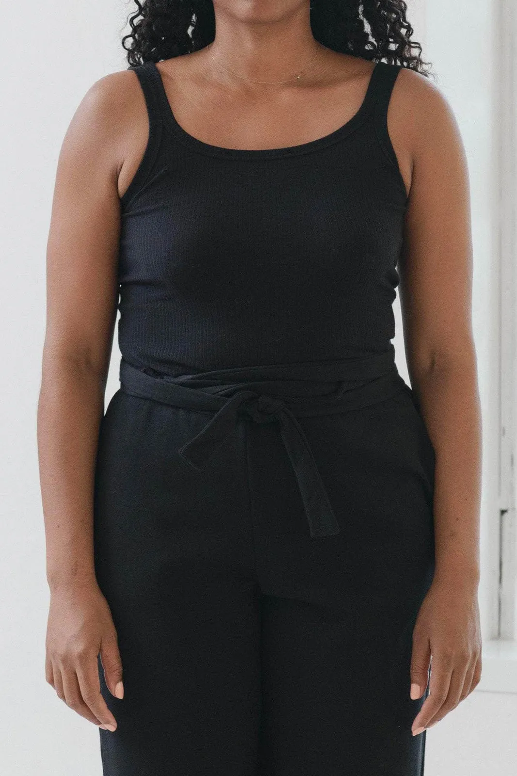 Drive Tank in Black Organic Cotton