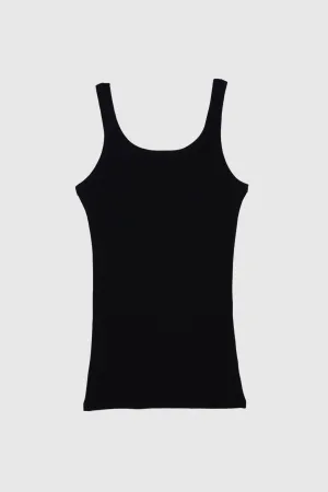 Drive Tank in Black Organic Cotton