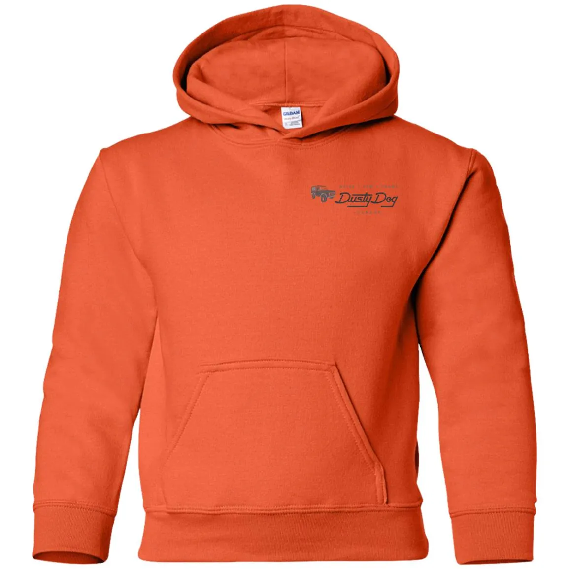 Dusty Dog gray logo 2-sided print G185B Gildan Youth Pullover Hoodie