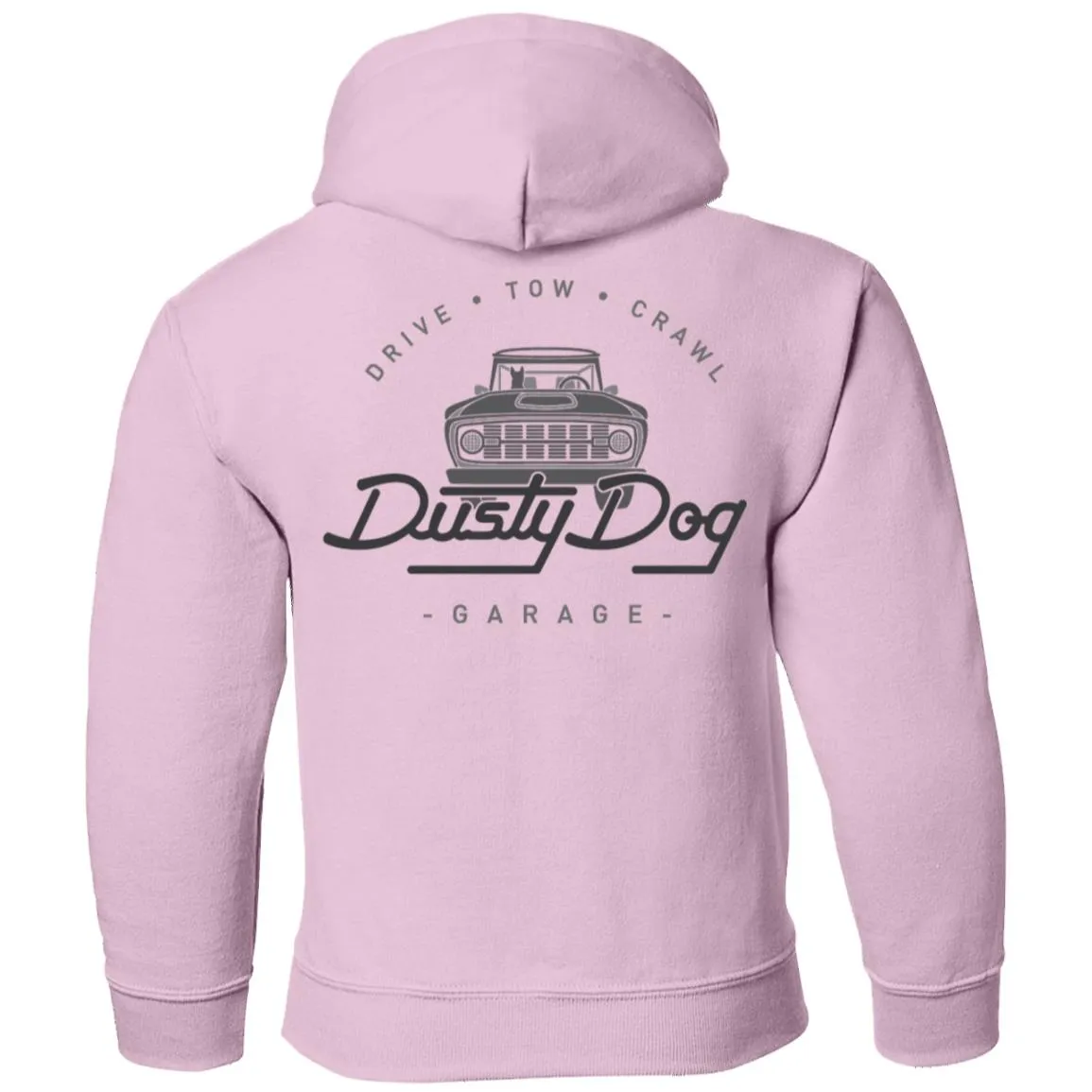 Dusty Dog gray logo 2-sided print G185B Gildan Youth Pullover Hoodie