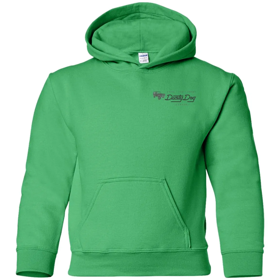 Dusty Dog gray logo 2-sided print G185B Gildan Youth Pullover Hoodie