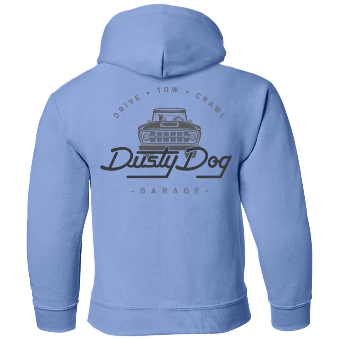 Dusty Dog gray logo 2-sided print G185B Gildan Youth Pullover Hoodie