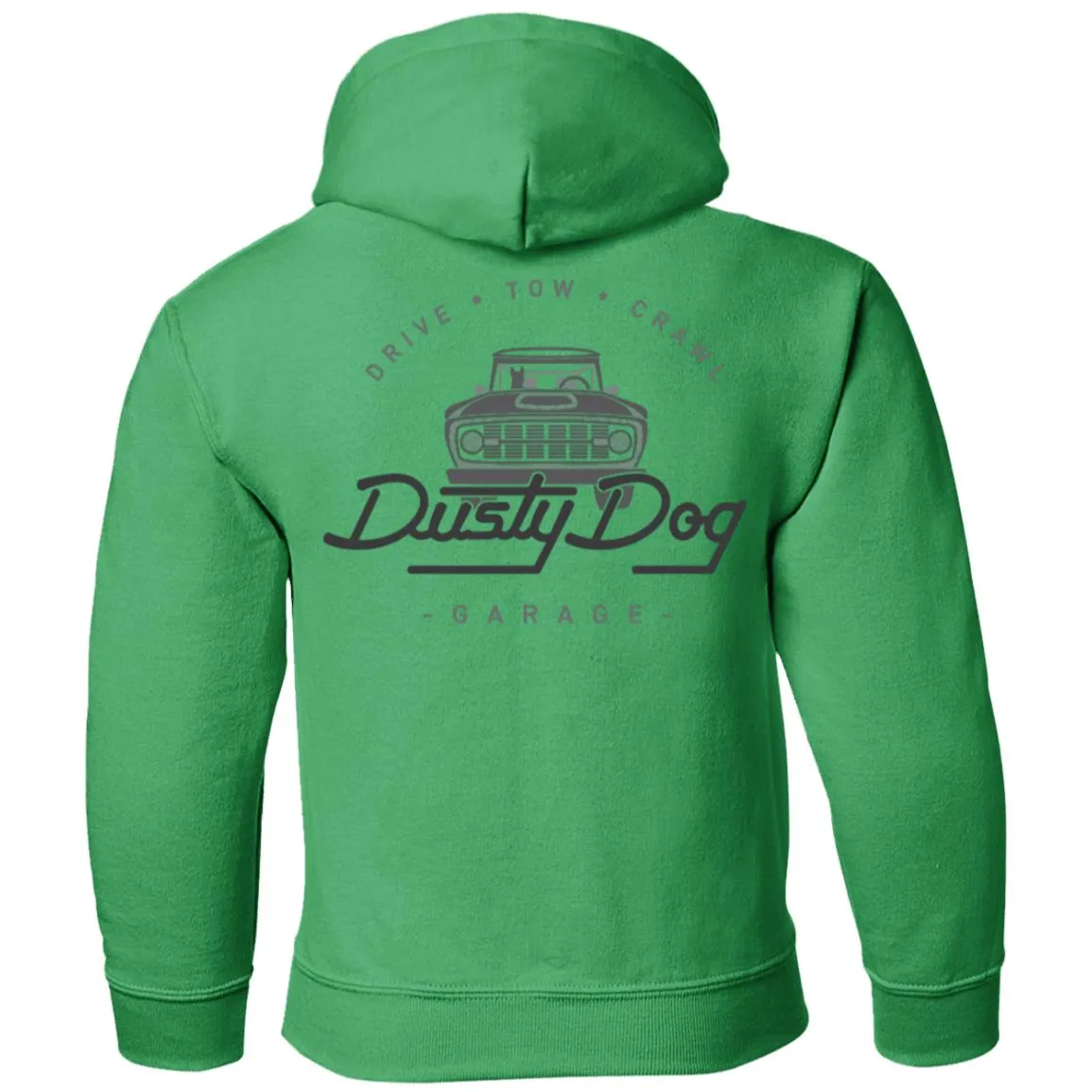 Dusty Dog gray logo 2-sided print G185B Gildan Youth Pullover Hoodie
