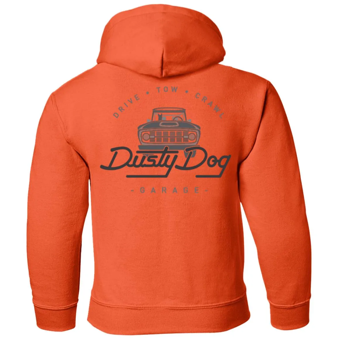 Dusty Dog gray logo 2-sided print G185B Gildan Youth Pullover Hoodie