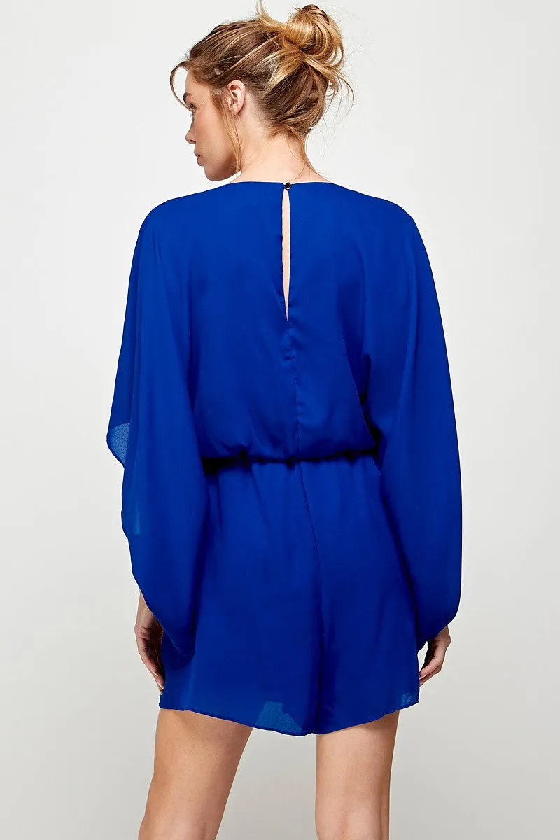 Effortlessly Chic Royal Short Romper