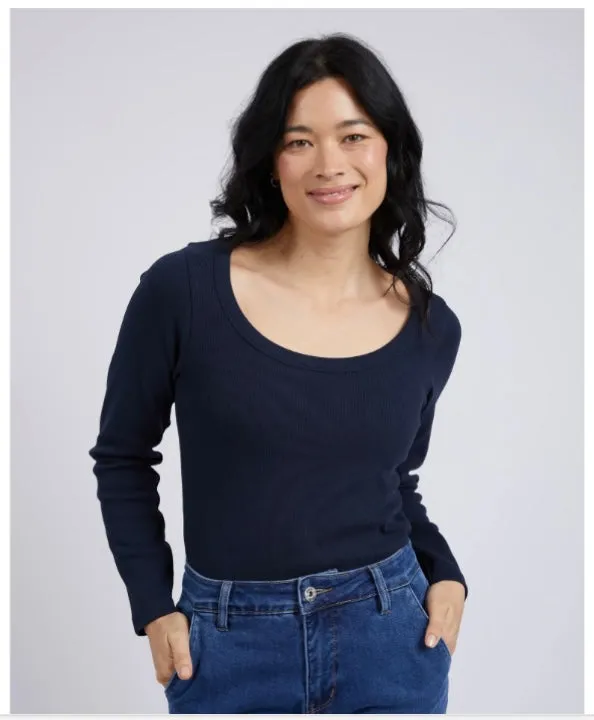 Elm Lifestyle II CRYSTAL L/S Tee - navy