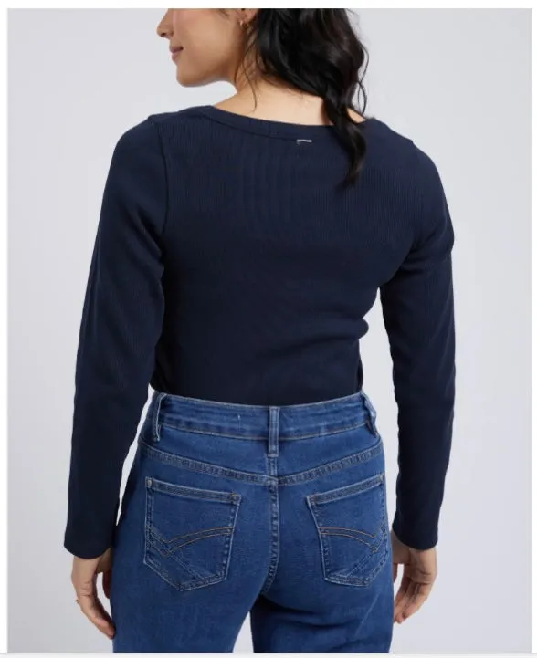 Elm Lifestyle II CRYSTAL L/S Tee - navy