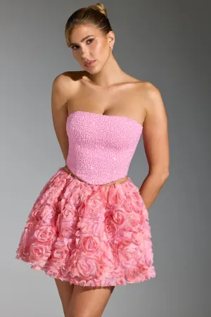 Embellished Corset Top in Pink