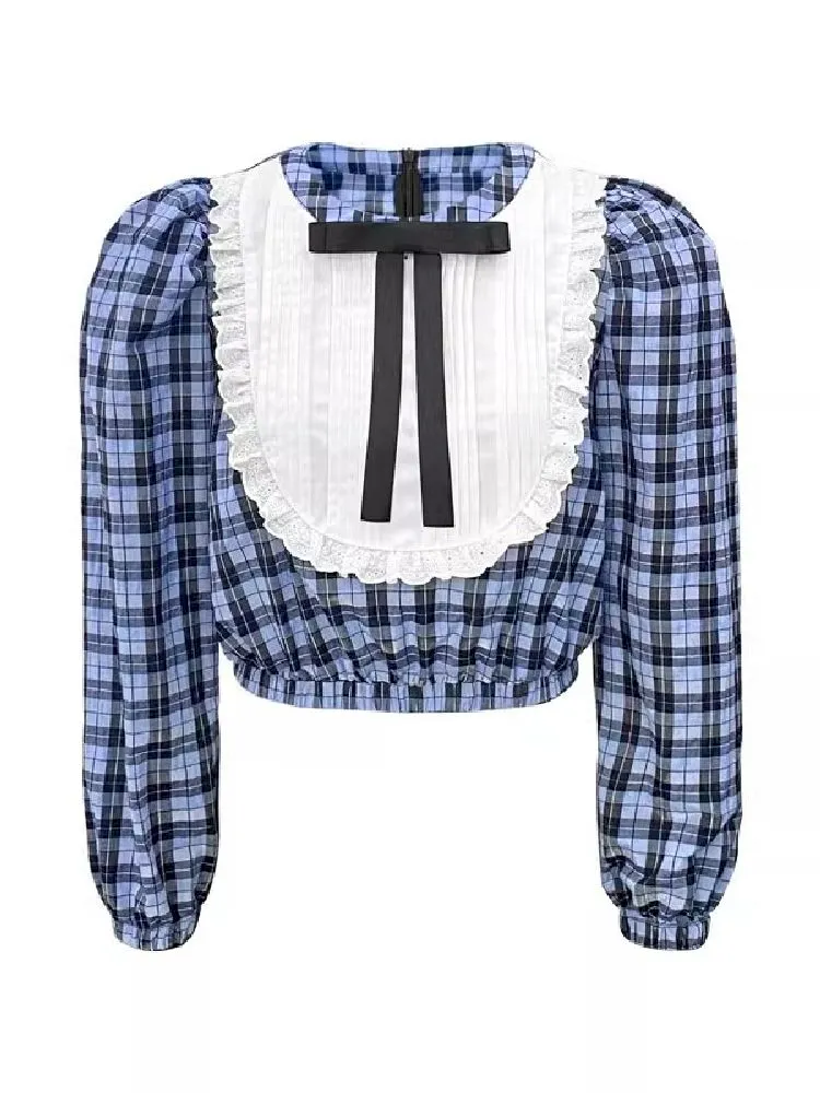 Embellished Long Sleeve Short Top Shirt【s0000004802】