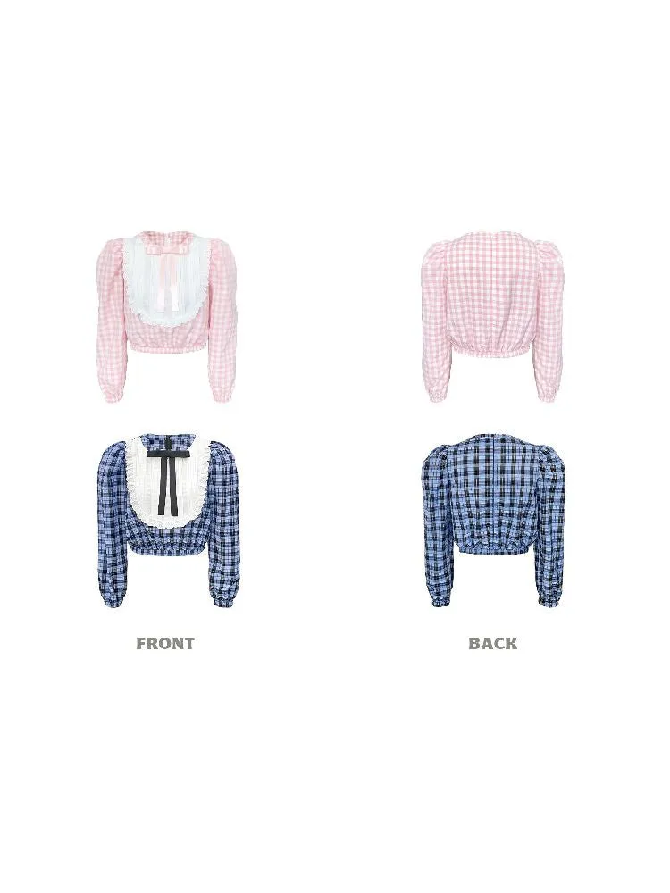 Embellished Long Sleeve Short Top Shirt【s0000004802】
