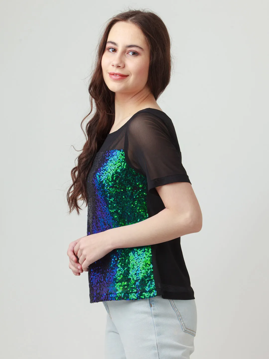 Embellished Polyester Top