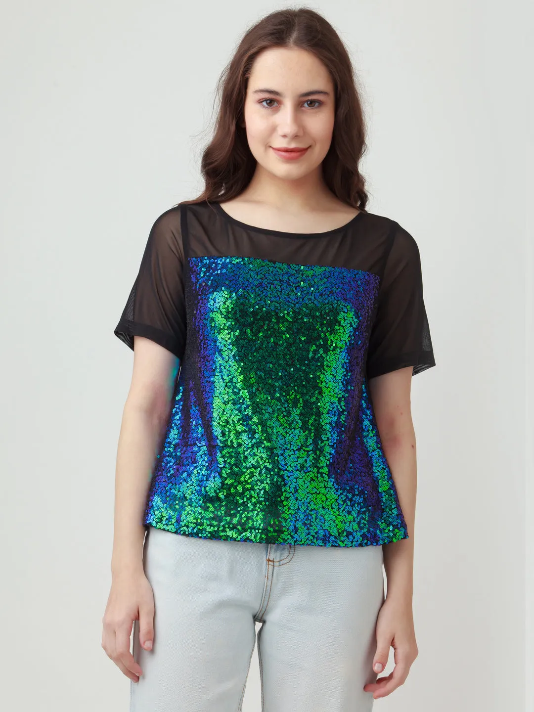 Embellished Polyester Top