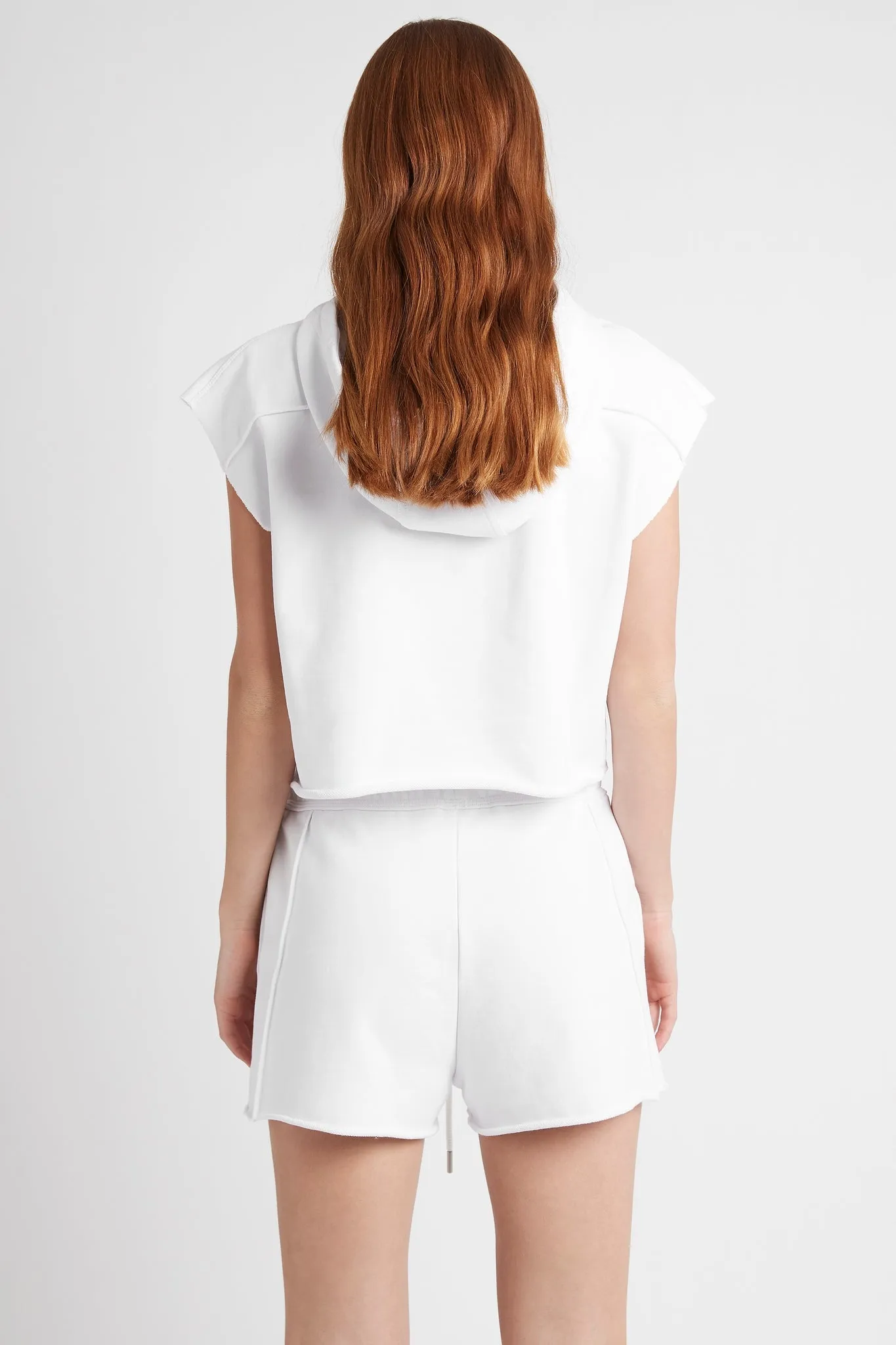 Embossed Classic Short Sleeve Cropped Hoodie 402