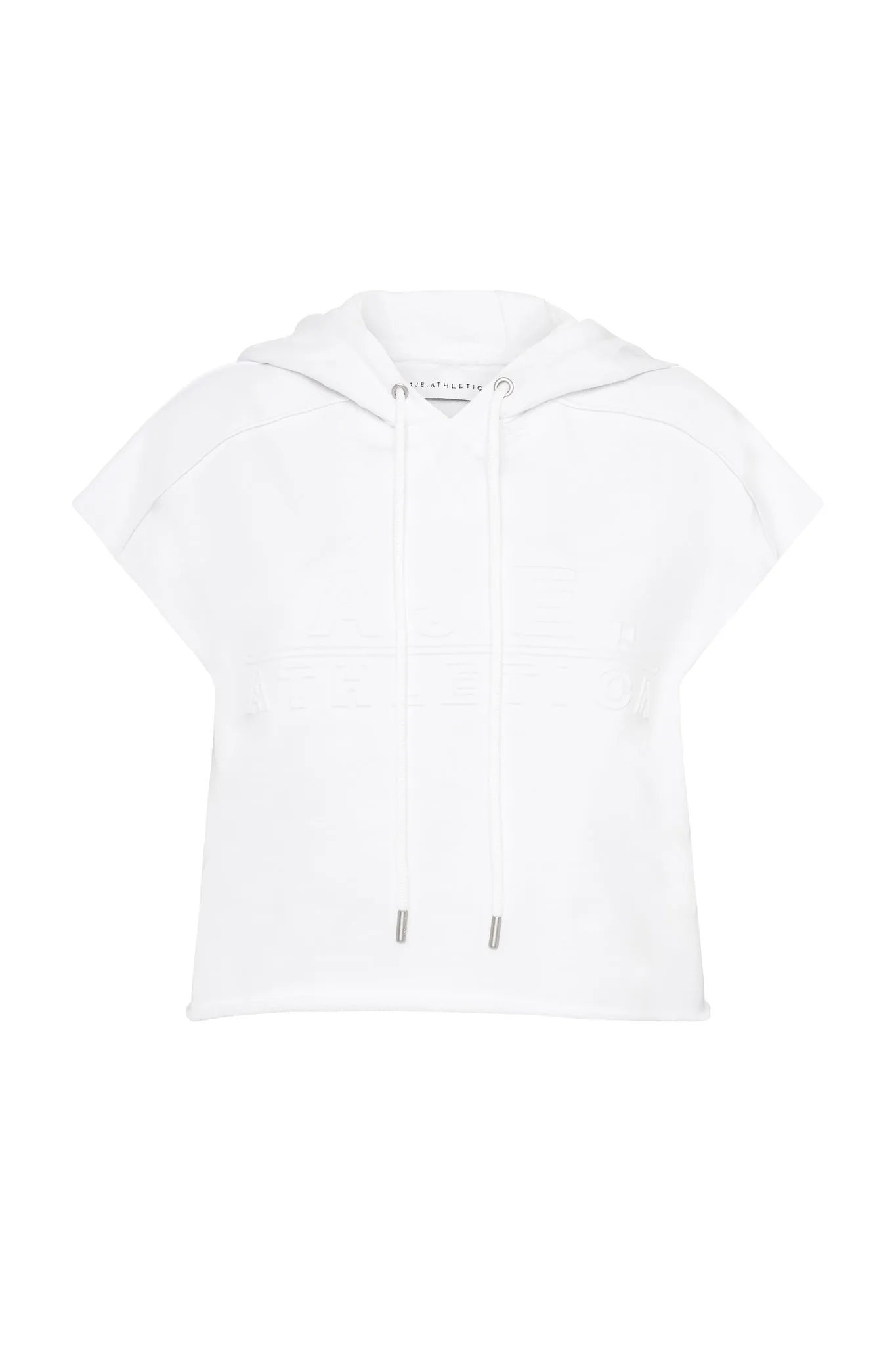 Embossed Classic Short Sleeve Cropped Hoodie 402