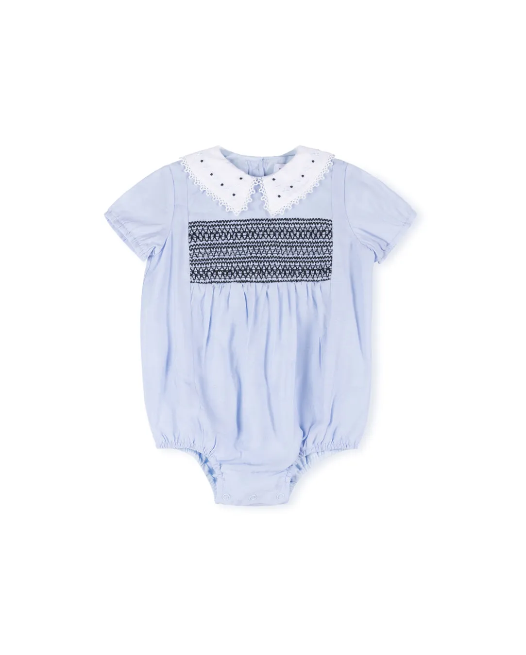 Embroidered Floral Collared Romper
