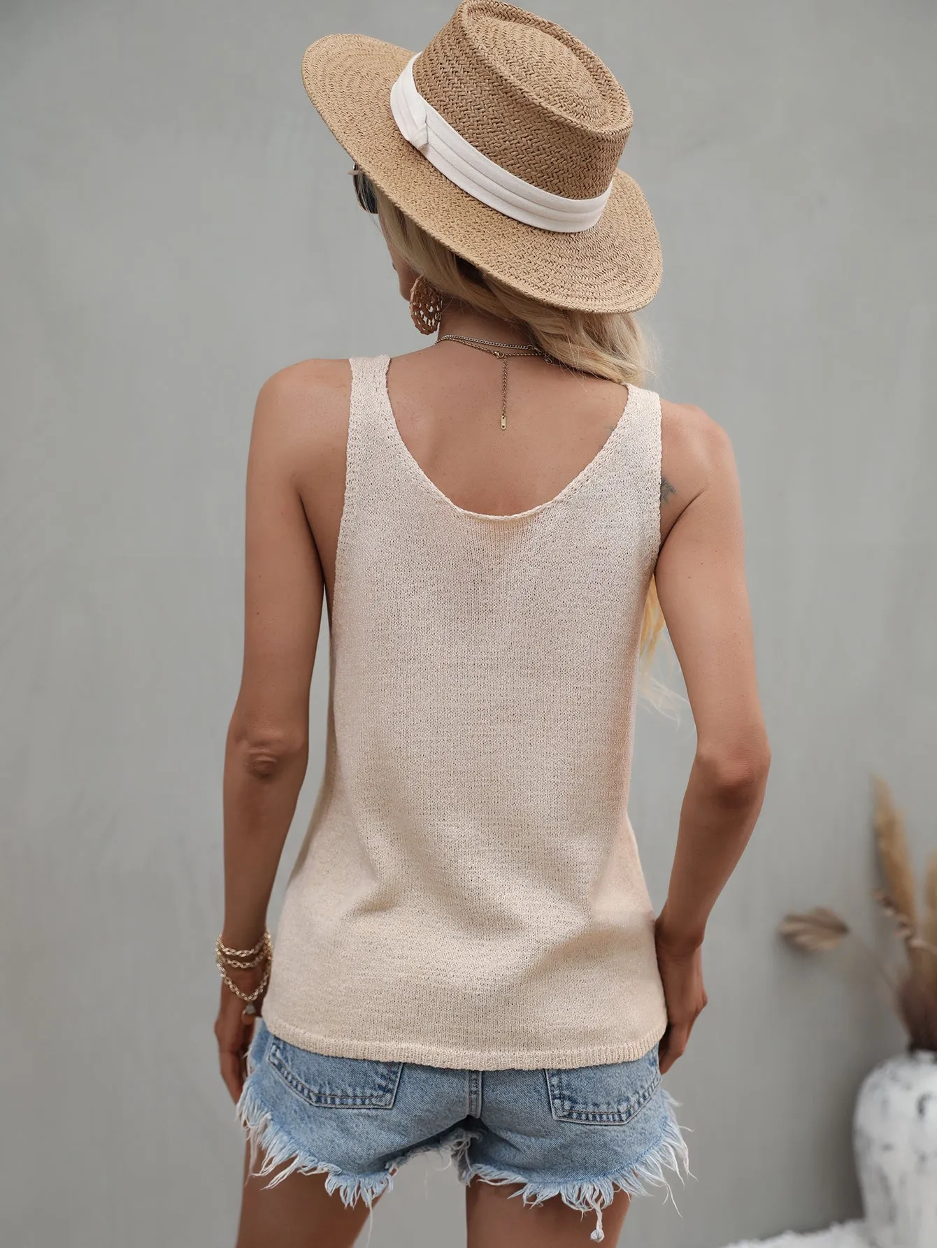 Essence Knit Tank - Beige