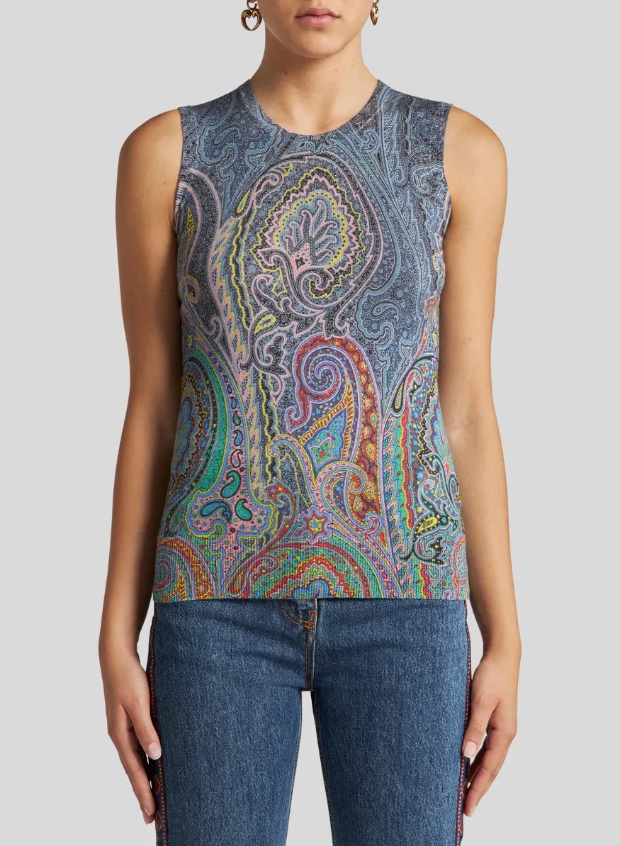 ETRO | Paisley Knit Sleeveless Top