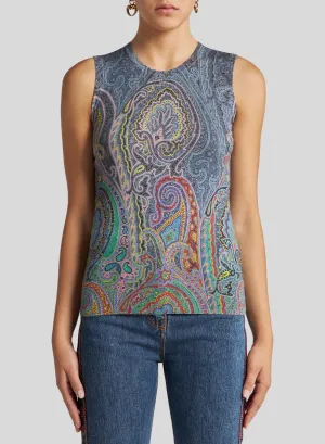 ETRO | Paisley Knit Sleeveless Top
