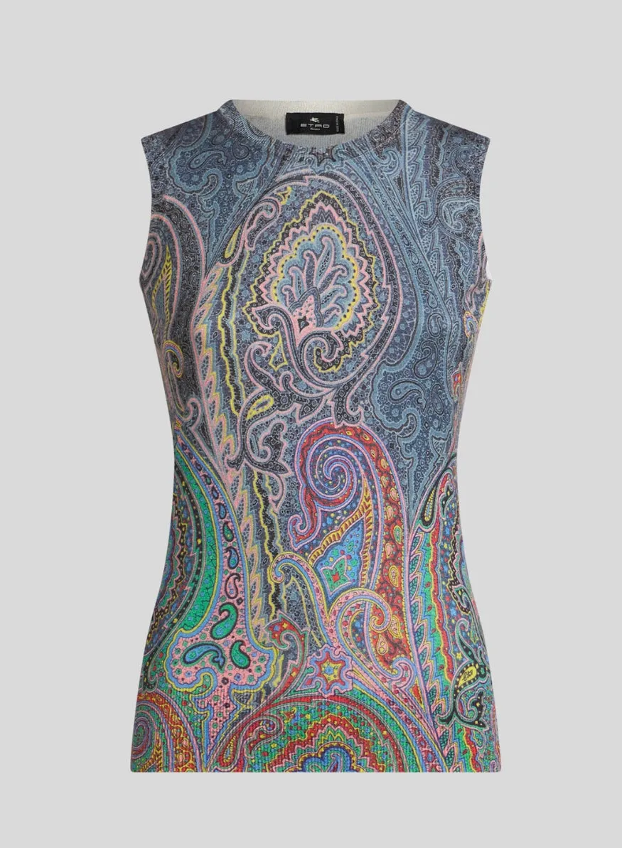 ETRO | Paisley Knit Sleeveless Top