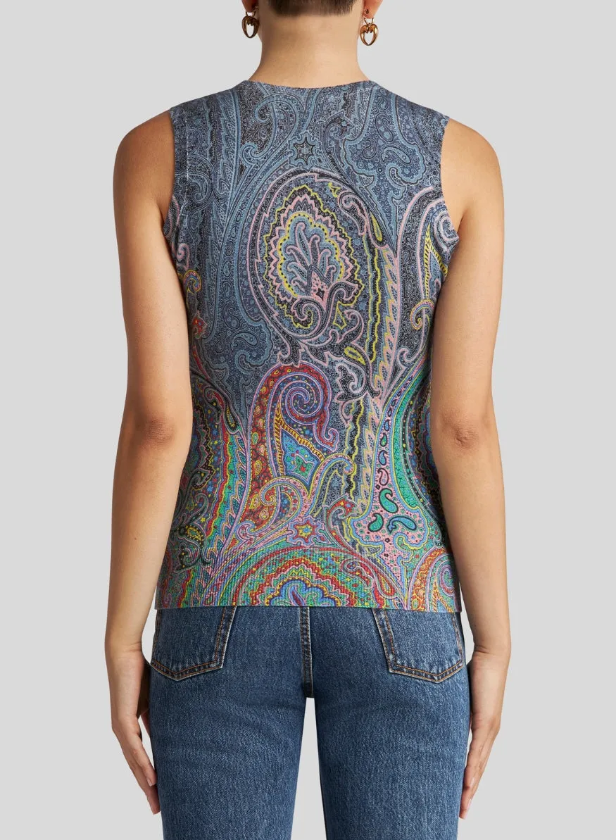ETRO | Paisley Knit Sleeveless Top