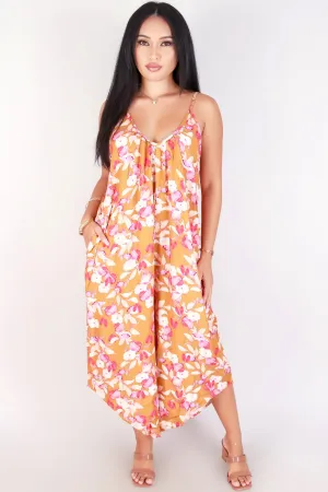 FLORAL NO WAIST JUMPSUIT