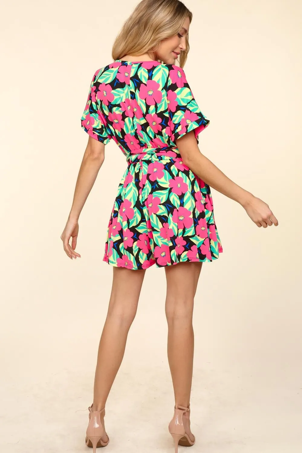 Floral Short Sleeve Romper - Final Sale