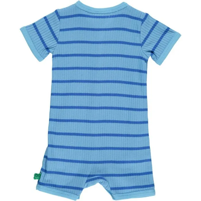 Fred's World Alfa Stripe Romper - Bunny Blue