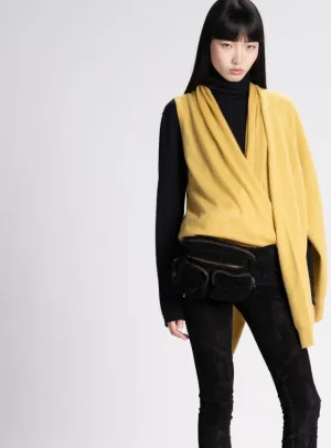 Frenckenberger Sleeveless Cross Front Cashmere Shirt