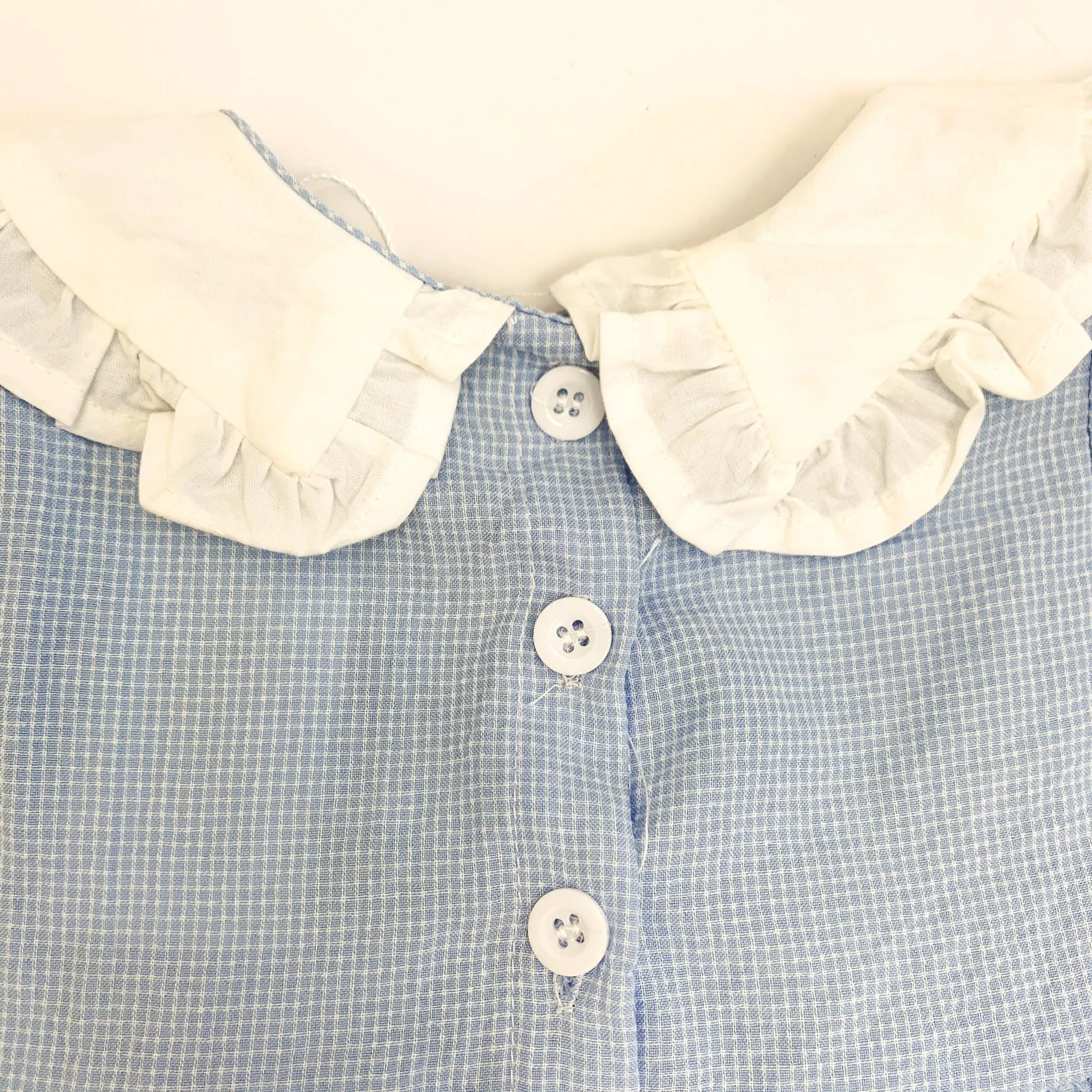 Frill Collar Romper with Headband-- Blue