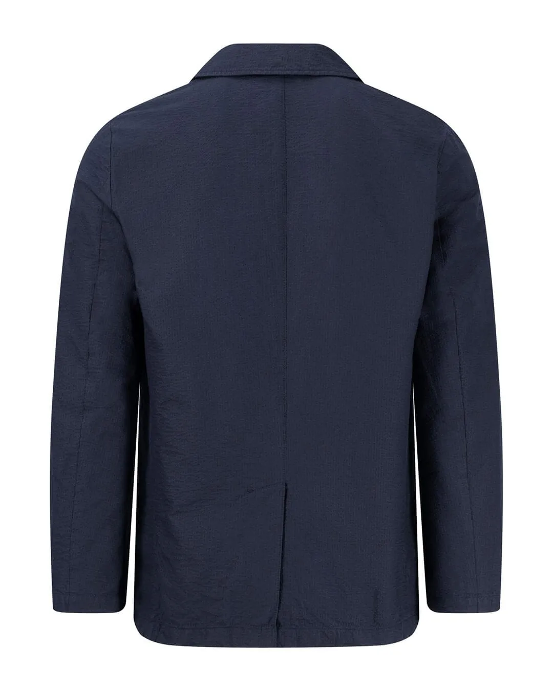 Fynch-Hatton Unconstructed Seersucker Navy Blazer