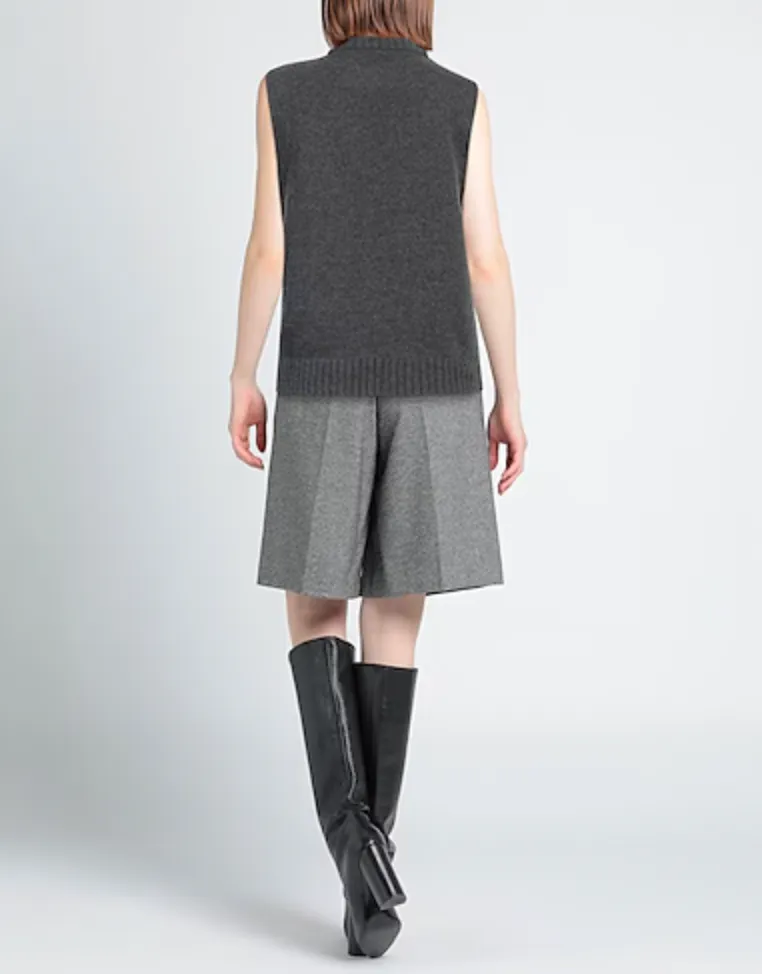 GANNI Graphic Wool Vest - Frost Gray Sz L