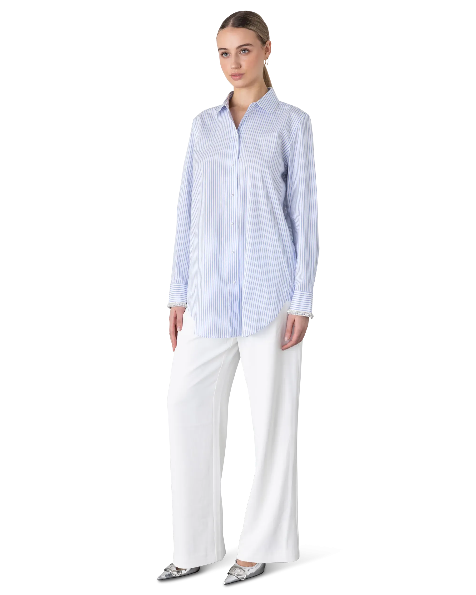 Generation Love Fiore Embellished Pinstripe Shirt