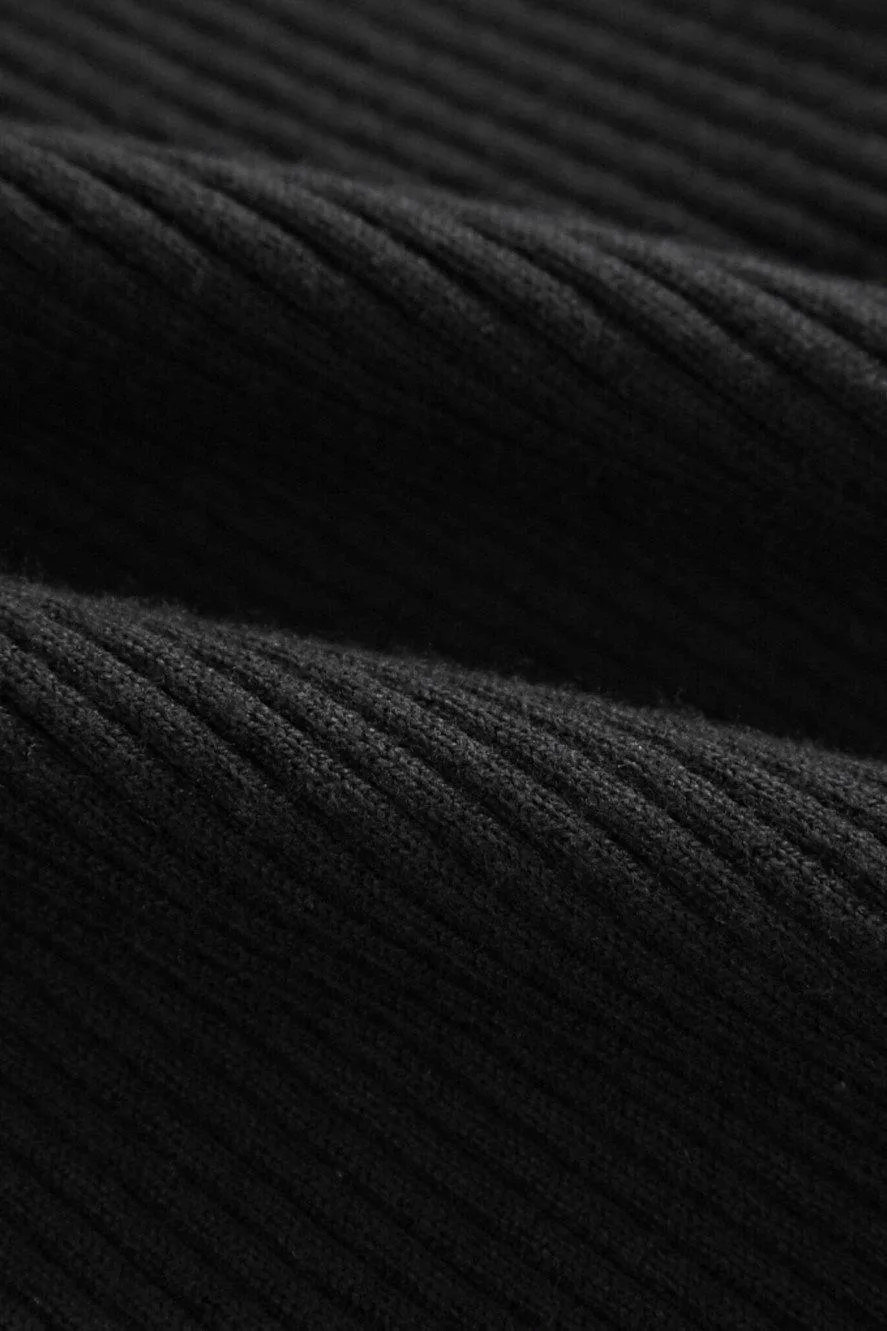 Gigi Ribbed Knit Tank Top - Black