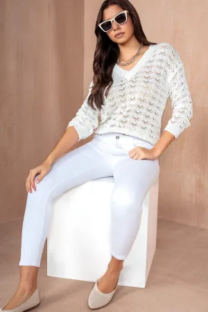 Gillian White Crochet Knit Jumper