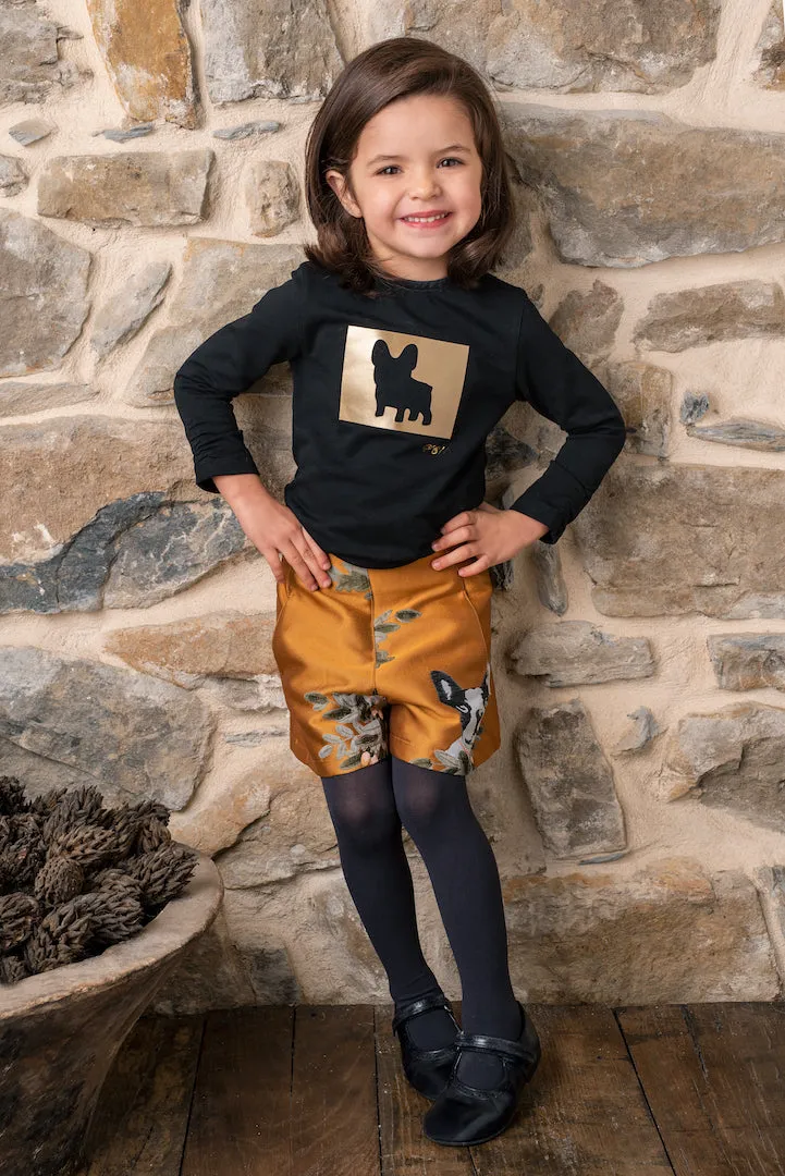 Girls Black Cotton Top