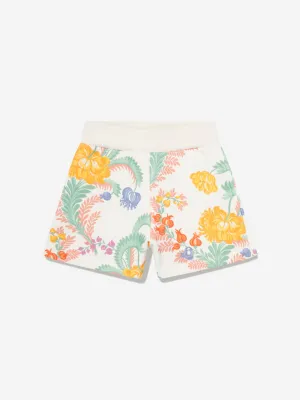 Girls Floral Shorts in Ivory