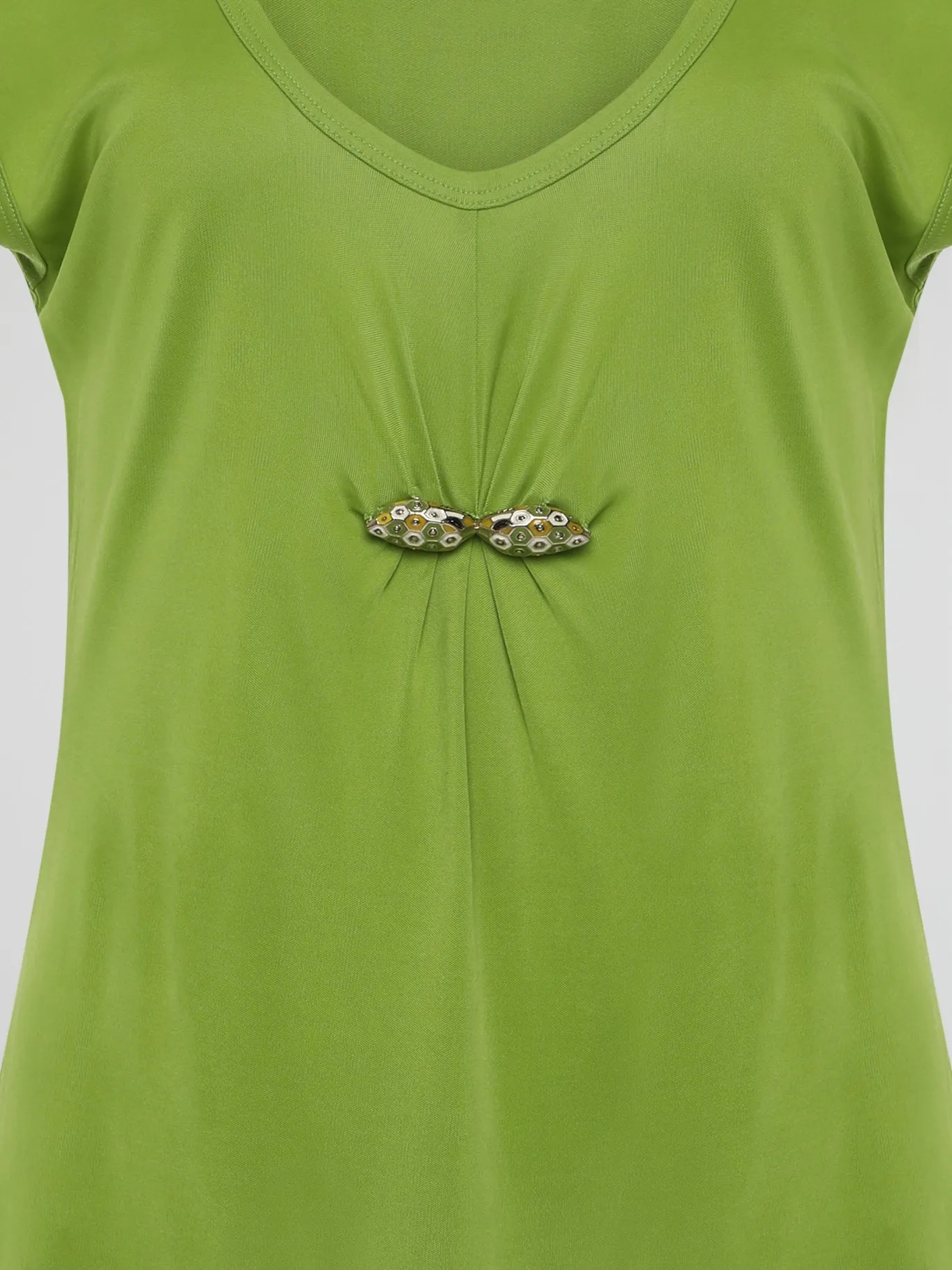 Green Scoop Neck Top