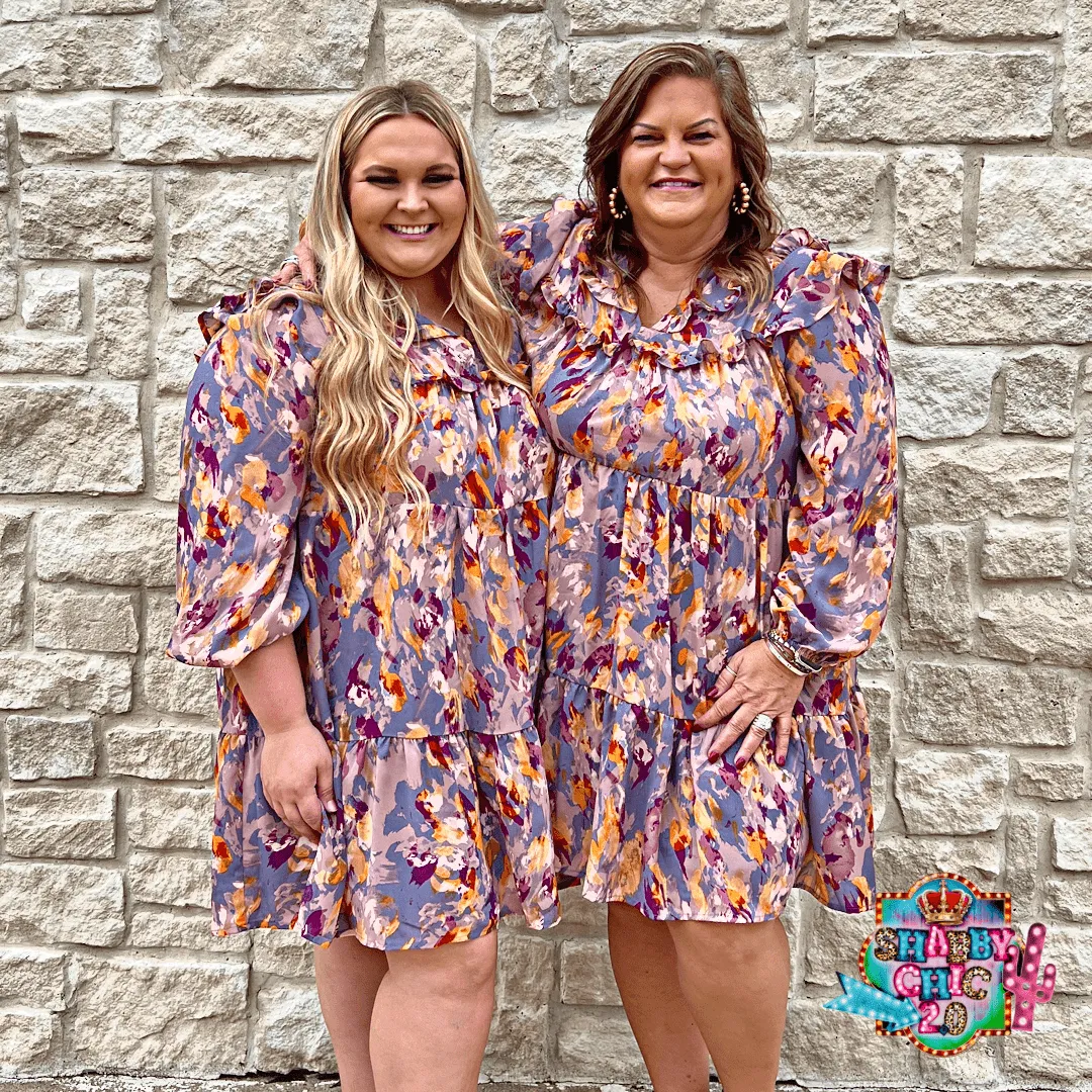 Grey Floral Dress