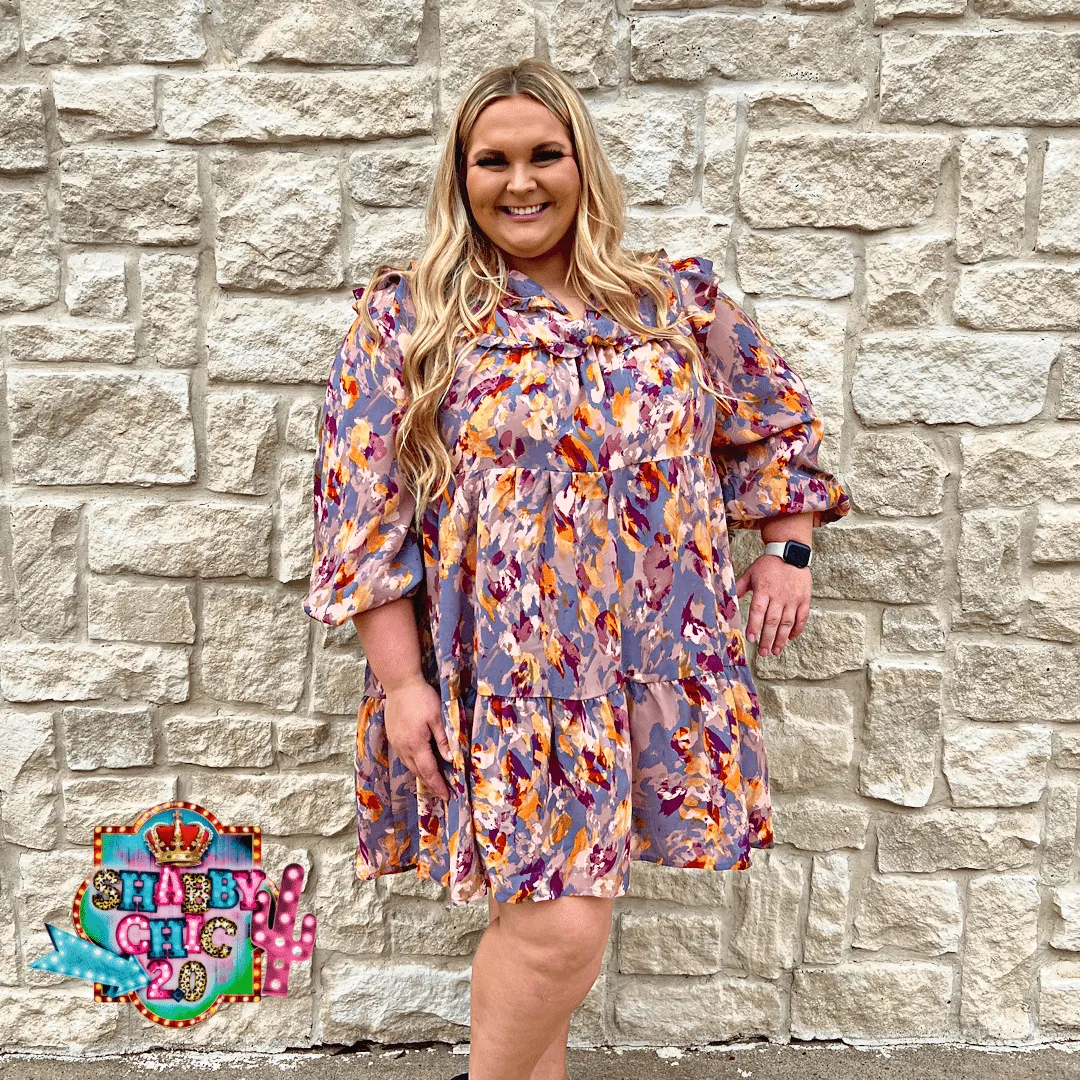 Grey Floral Dress