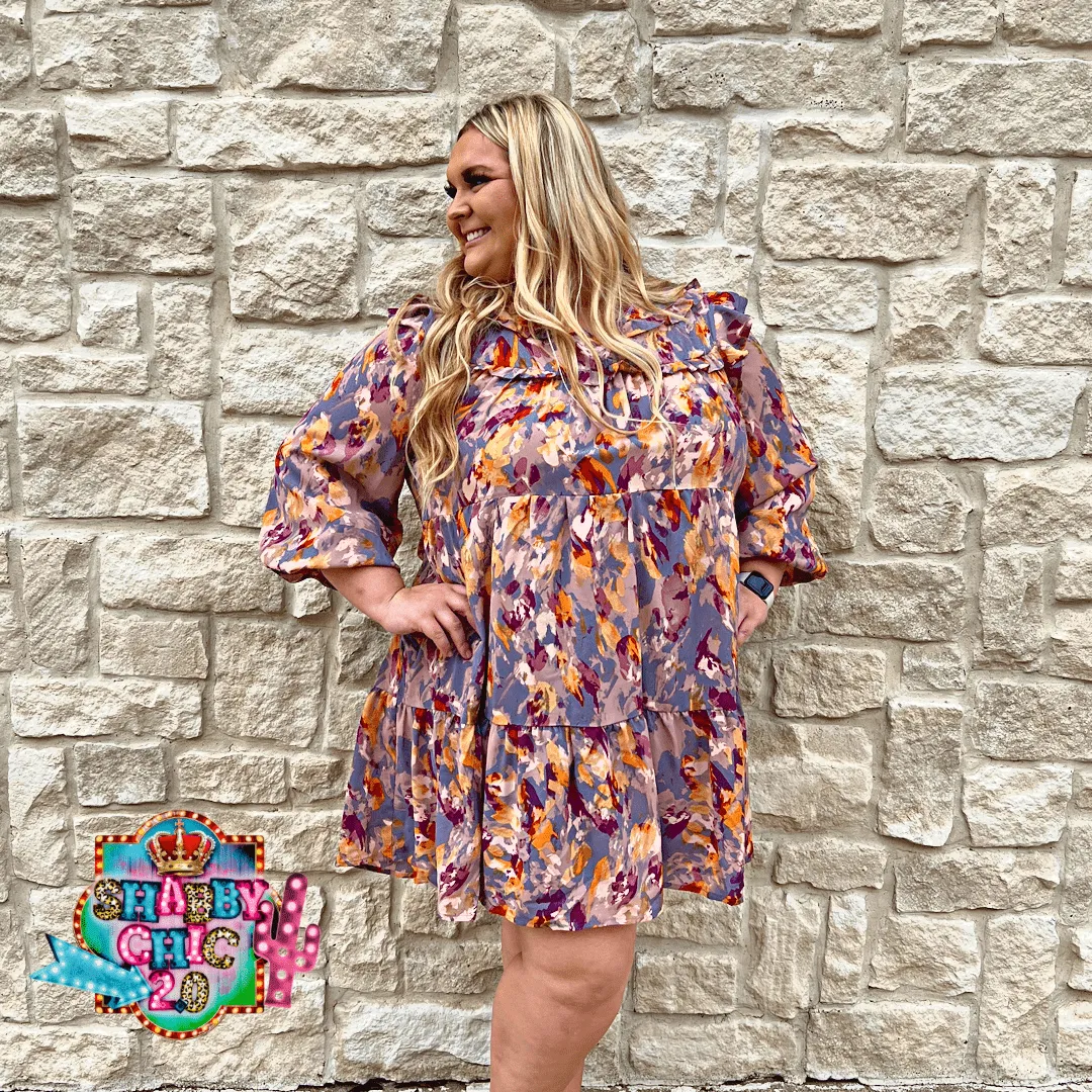 Grey Floral Dress