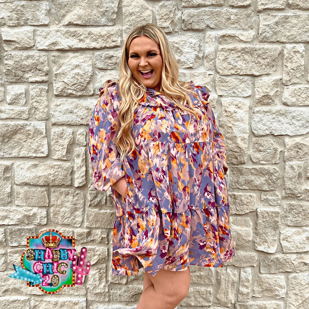 Grey Floral Dress