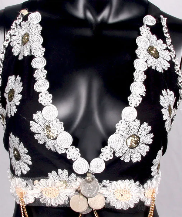 Halter Top Black/White/Gold WS