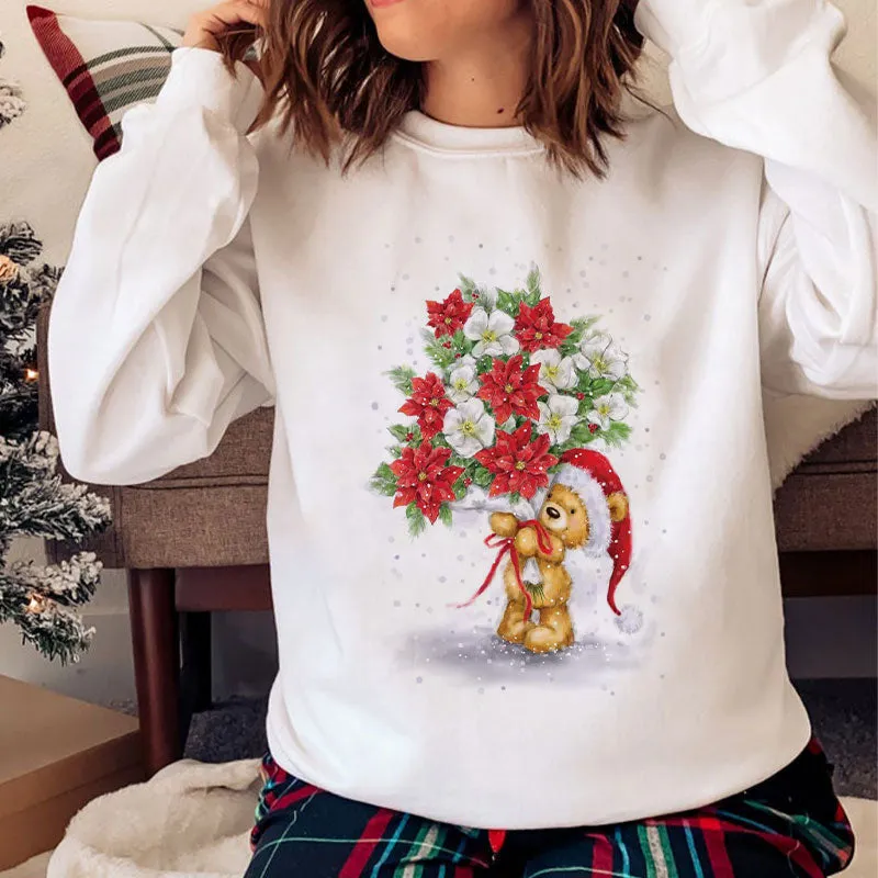 Happy Christmas O-Neck White Sweater I