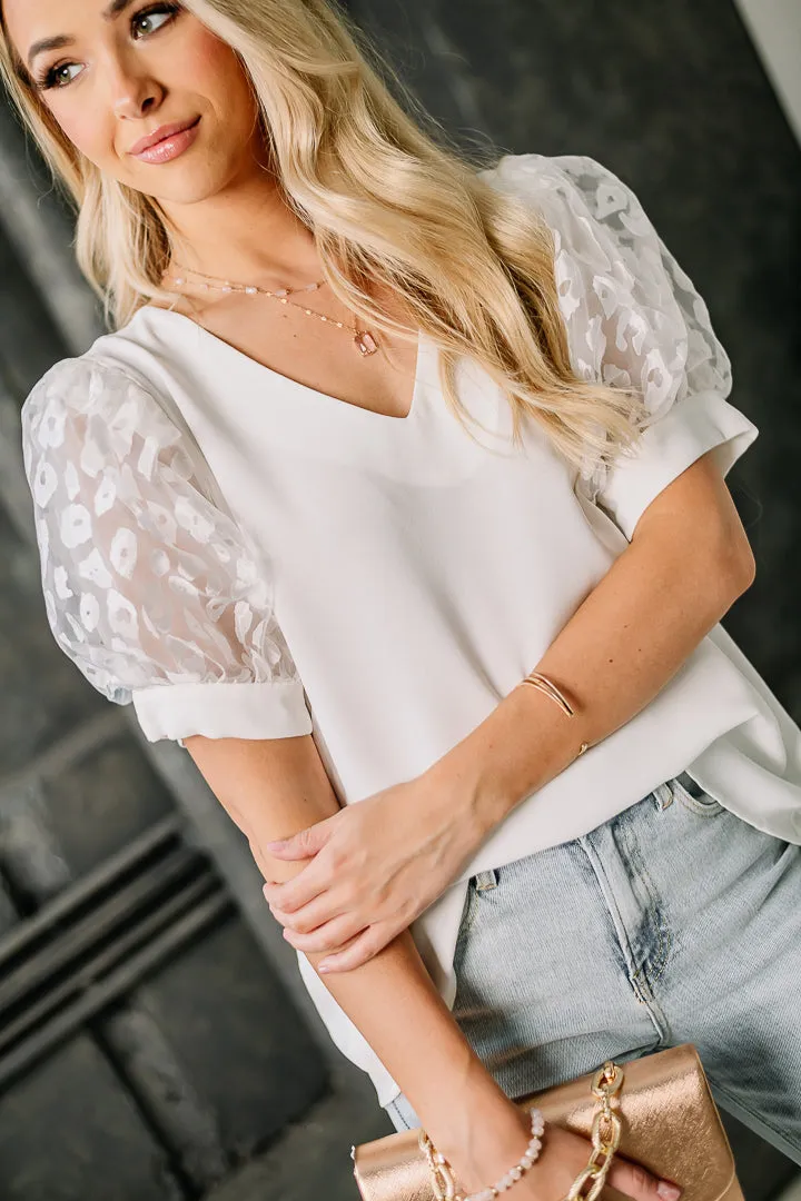 Heart On My Sleeve Organza Sleeve Top