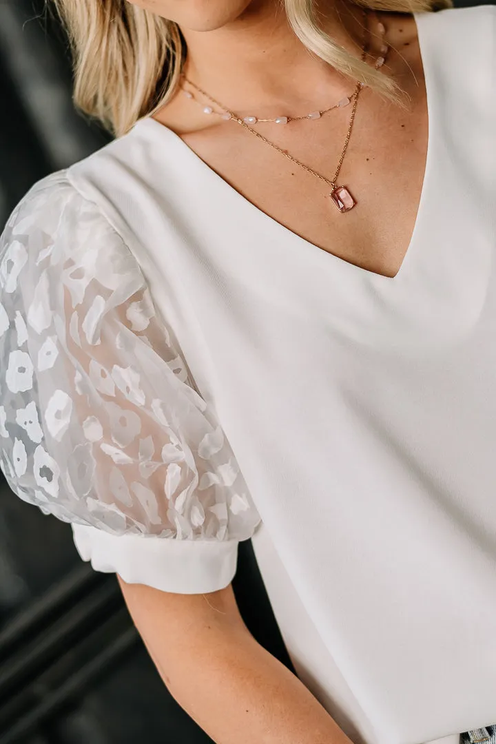 Heart On My Sleeve Organza Sleeve Top