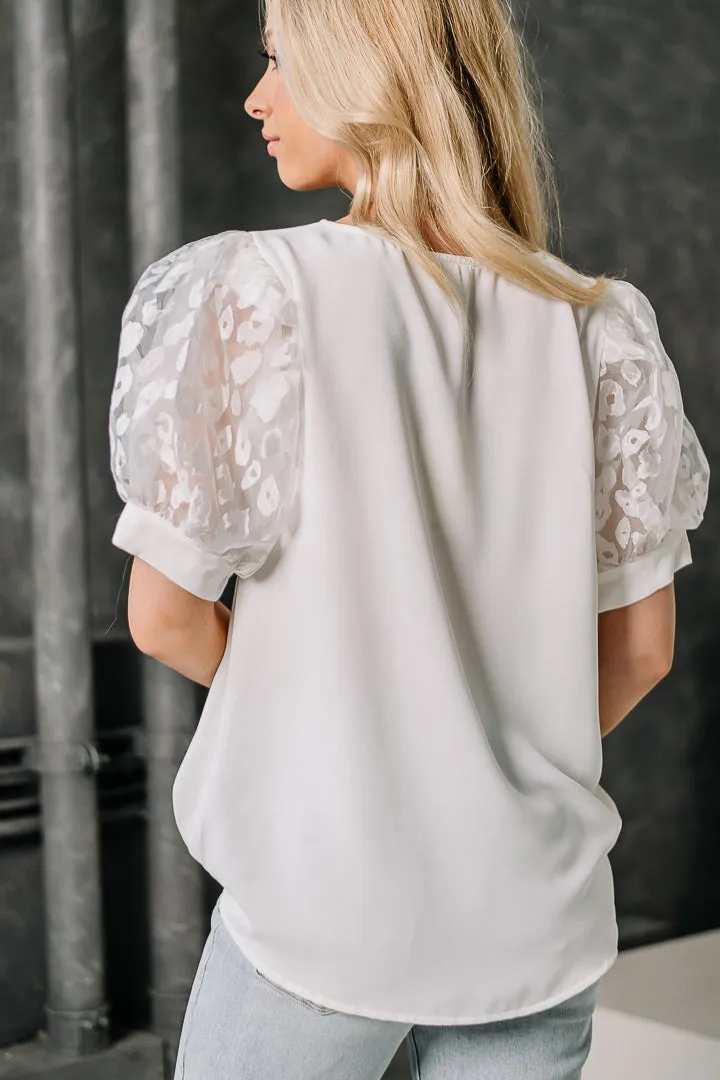 Heart On My Sleeve Organza Sleeve Top