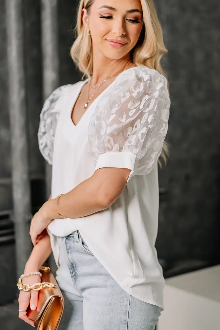 Heart On My Sleeve Organza Sleeve Top