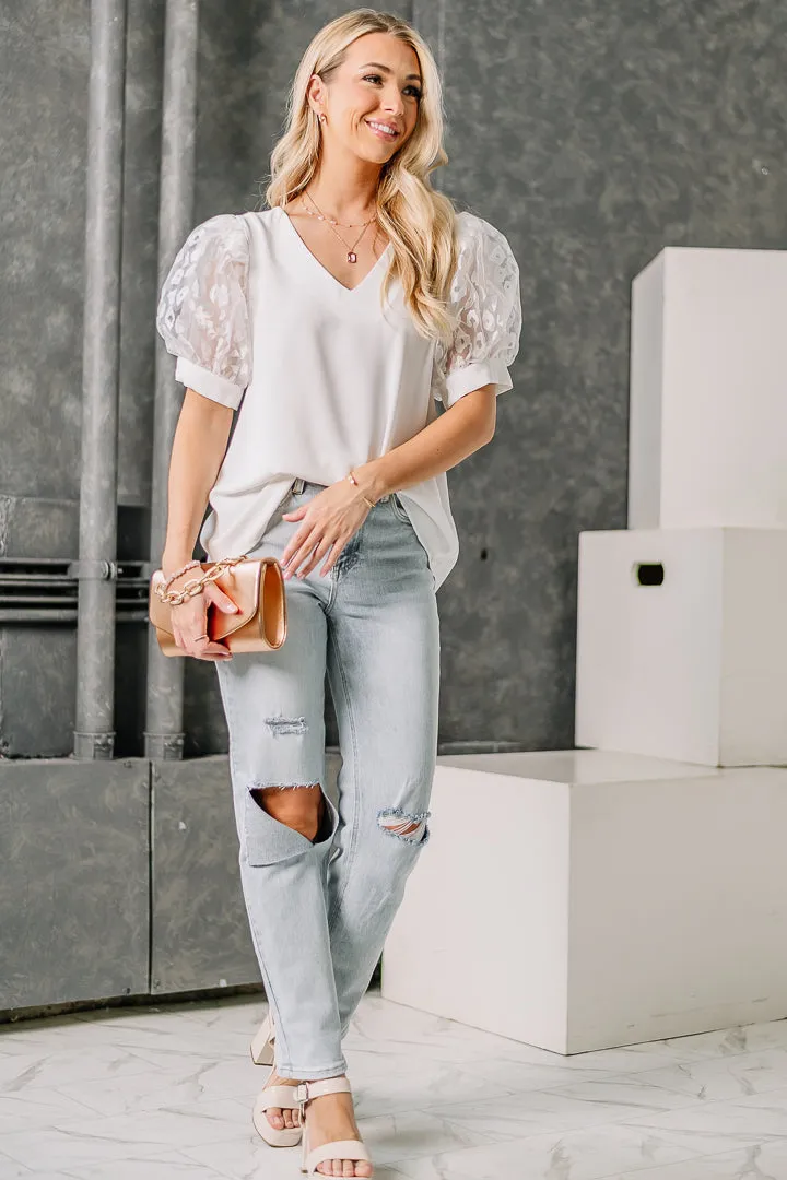 Heart On My Sleeve Organza Sleeve Top