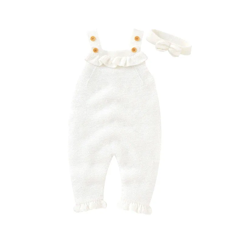 Heart-Shaped Sleeveless Knit Romper for Babies