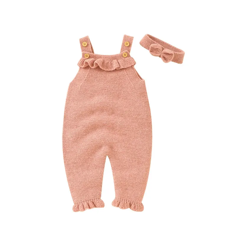 Heart-Shaped Sleeveless Knit Romper for Babies